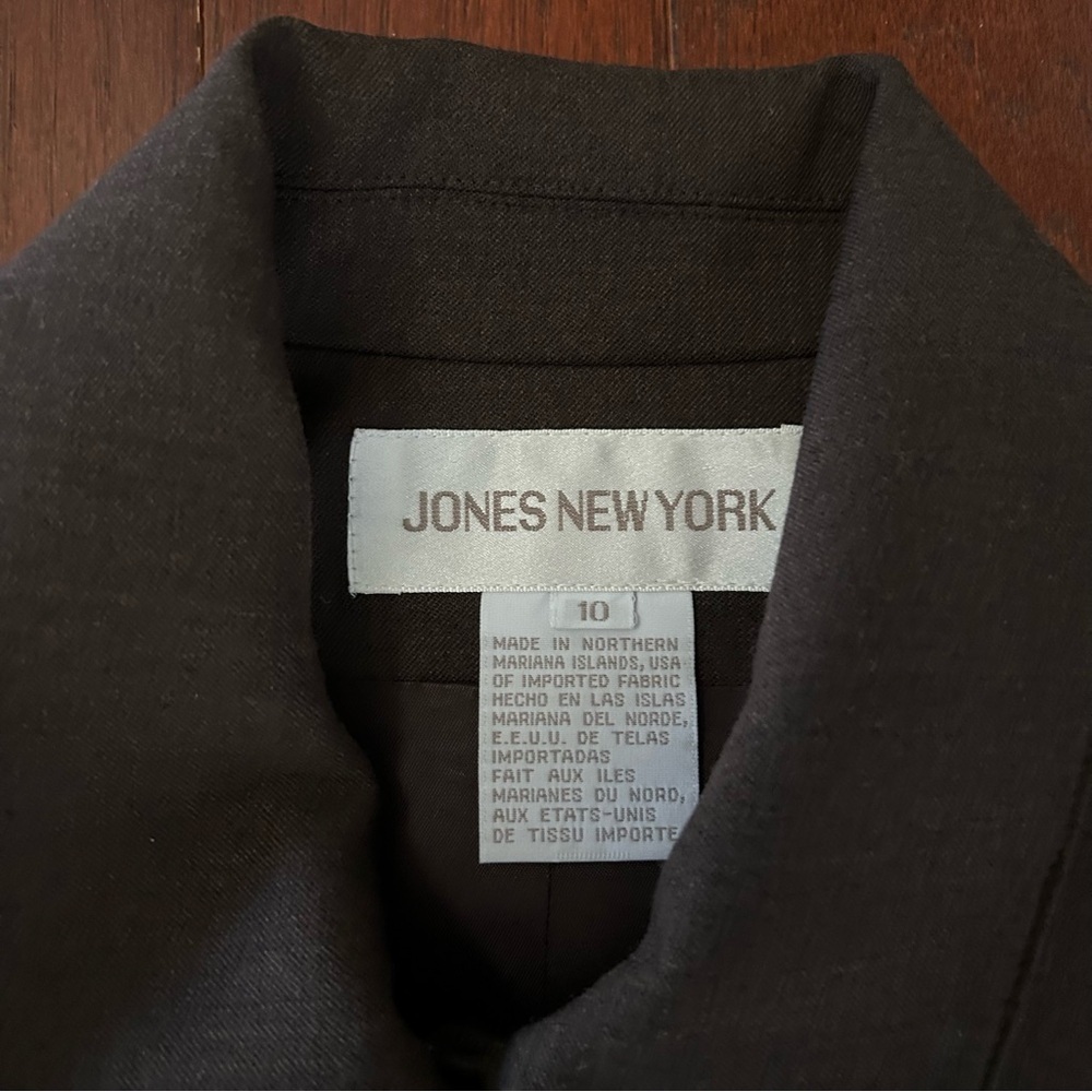 Women's Jones New York Brown Wool Jacket Suit Like New Sz 10 career fully lined - Picture 6 of 9